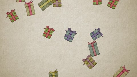 Seamless Falling Gifts / Presents Background. High-Quality Loopable Animation. Ideal For Your Christmas / Birthday Related Projects. 4K, 60fps.