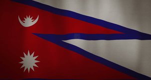 animation - modern Nepal flag fabric texture waving in the wind. 4K motion flag footage video