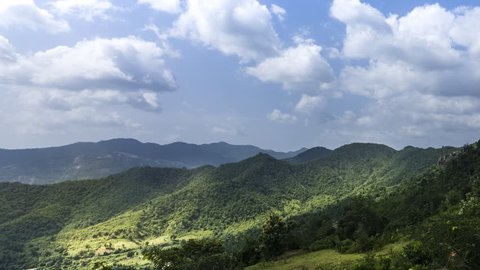 Time lapse view of beautiful Araku Valley, on the way to Araku village, Andhra Pradesh, India.