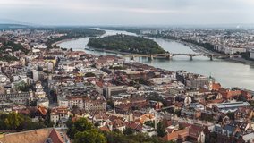 Aerial View of Budapest, Margaret Island, Hungary