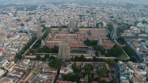 Drone Footage Meenakshi Amman Temple Complex Stock Footage Video (100% ...