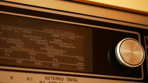Old Radio Tuner with City Names