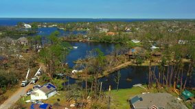 Neighborhoods ruined Hurricane Michael Panama City Florida coastal
