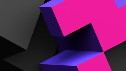 Abstract 3d rendering of moving geometric shapes. Modern looped animation background. Seamless motion design. 4k UHD 스톡 비디오