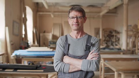 Mature Woodworker In Eyeglasses And Stock Footage Video 100 Royalty Free 1018314364 Shutterstock