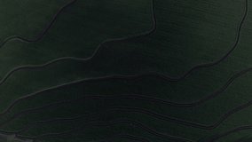 Morrilton, Arkansas USA June 23, 2018: Aerial video of a rice field surrounded by timberland near Morrilton, Ark.