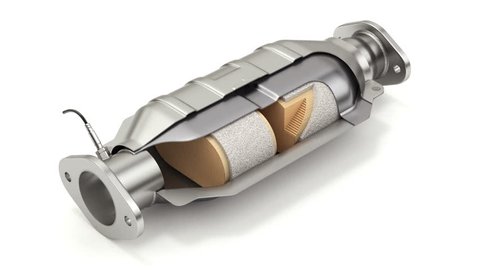 Cross section of catalytic converter animation - 3D animation
