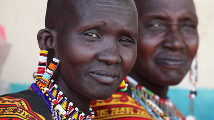 Two Maasai women. Kenya, Royalty-Free Stock Footage #1018227613