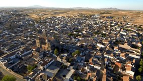 Aerial view by Drone in Orgaz. Toledo,Spain. 4k Video