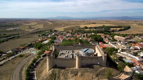 Aerial view of Maqueda. Toledo, Spain. 4k Drone Video