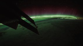 28th SEPTEMBER 2017: Planet Earth seen from the International Space Station with Aurora Borealis over the earth, Time Lapse 4K. Images courtesy of NASA Johnson Space Center. Zoom Out