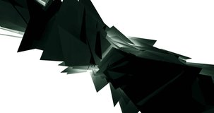 Black Low Poly Shapes 4k Background Animation Video Clip. 