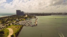 Aerial footage of Haulover Park Miami Beach