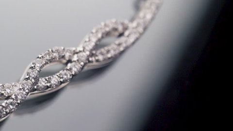 Slow Motion Macro of wonderful diamond necklace