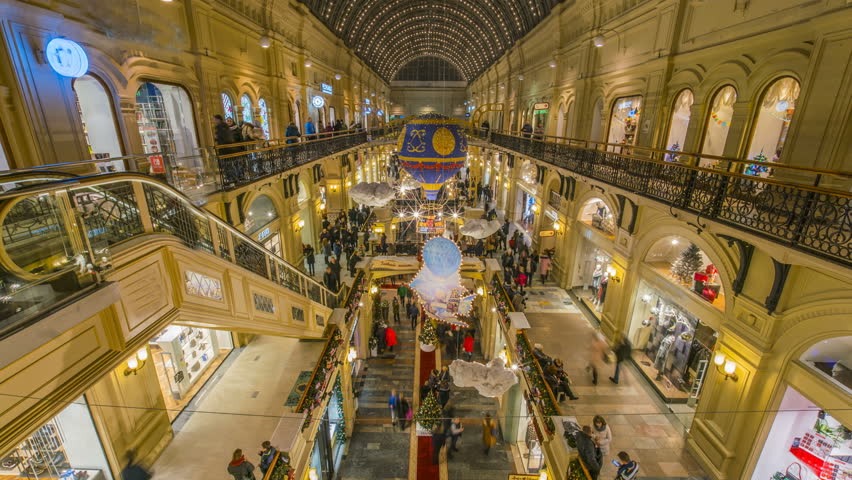 01 - moscow shopping mall decorated Stock Footage Video (100% Royalty ...