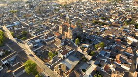 Aerial view by Drone in Orgaz. Toledo,Spain. 4k Video