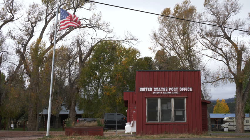 A tiny post office in the town of Nutrioso, AZ