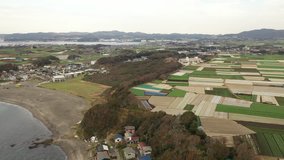 Aerial view of Miura coastal village, Kanazawa, Japan.