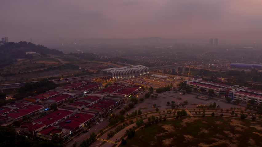 LRT station sunrise hyperlapse, Putra Heights, Subang Jaya, Malaysia