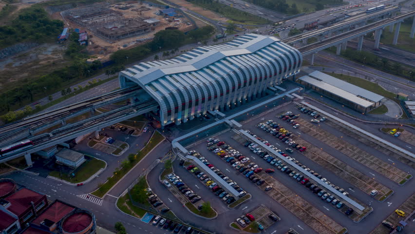 LRT station sunrise hyperlapse, Putra Heights, Subang Jaya, Malaysia