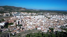 Aerial view in Sagunto, Valencia. Spain. 4k Drone Video