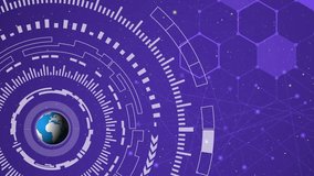 Blue globe and technology circle with multicolor space background - Powered by Shutterstock - Get 15% off with code: PIKWIZARD15