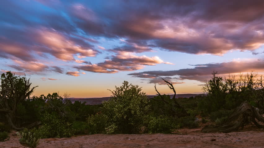 Sunset time lapse in Arches National park