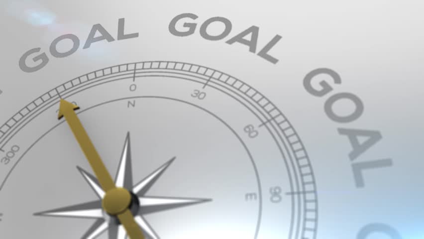 Compass with the text GOAL right path, concept video for good direction white shiny background Royalty-Free Stock Footage #1018345156