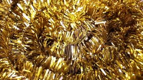 shiny gold Tinsel plastic christmas garland