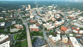 Slow flight over downtown Greenville SC