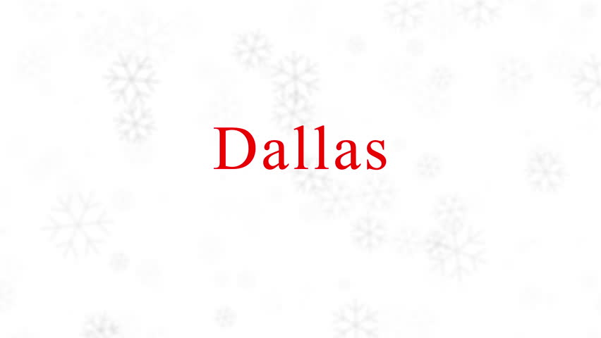 City of Dallas with animated snowflakes