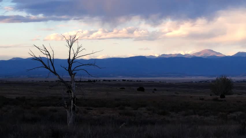 Pikes Peak towers over the prairie of 
Southern Colorado near Lake Pueblo State Park. 