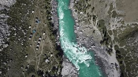 turquoise Katun river in the Altai mountains