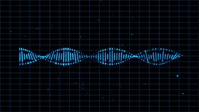 Dna strands are assembled from individual elements. Black background - Powered by Shutterstock - Get 15% off with code: PIKWIZARD15