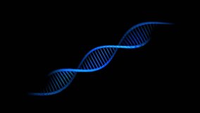Dna strands are assembled from individual elements. Black background - Powered by Shutterstock - Get 15% off with code: PIKWIZARD15