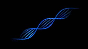 Dna strands are assembled from individual elements. Black background - Powered by Shutterstock - Get 15% off with code: PIKWIZARD15