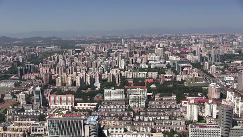 Rare panorama of Beijing in sunshine without smog, China.
