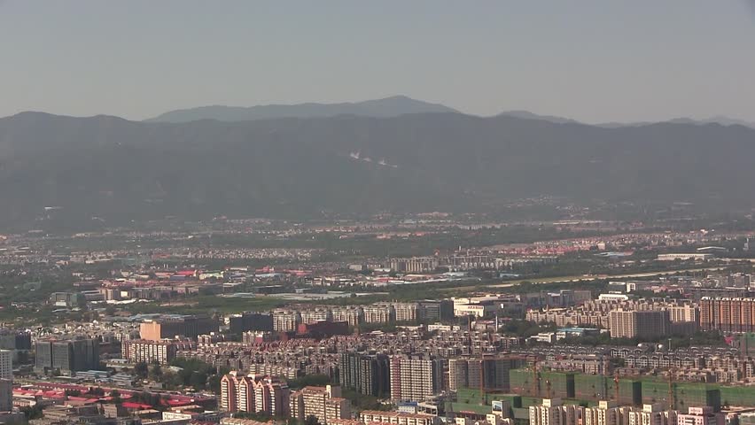 Rare panorama of Beijing in sunshine without smog, China.