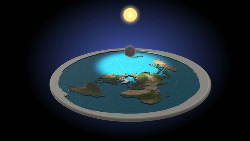 Flat Earth 3d Model. Day Stock Footage 