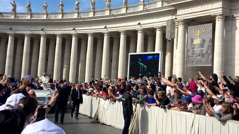 Vatican City, Vatican City (Holy See) - 05 23 2017: Pope Francis blessing the crowd
