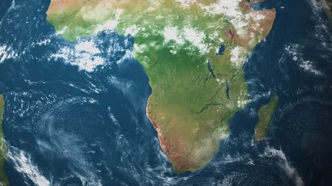 Earth zoom to Africa satellite view