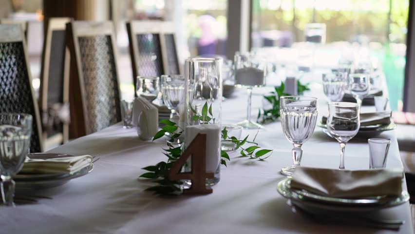 Video Stok banquet decorated table cutlery wedding decor (100% Tanpa Royalt...