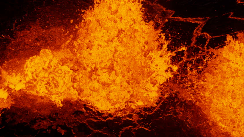 Aerial view of explosive red hot molten lava spewing from an erupting active volcano fissure a natural earth phenomenon Kilauea Hawaii USA RED WEAPON