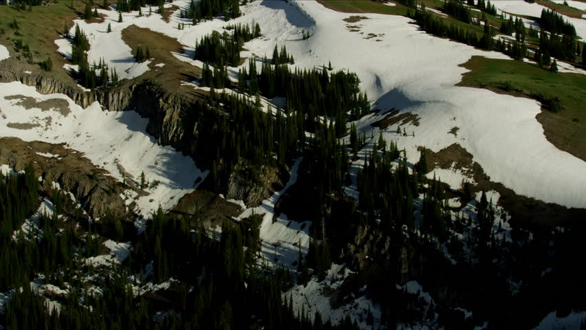 Aerial view of Mt Moran in the Grand Teton mountain Range a wilderness area visited by tourists Yellowstone National Park Wyoming
