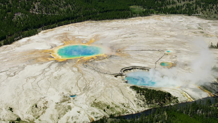 Landscape on the Firehole River at Yellowstone National Park, Wyoming ...