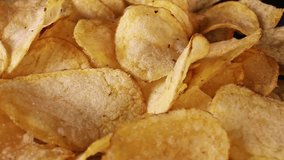 potato chips rotating texture pattern closeup footage