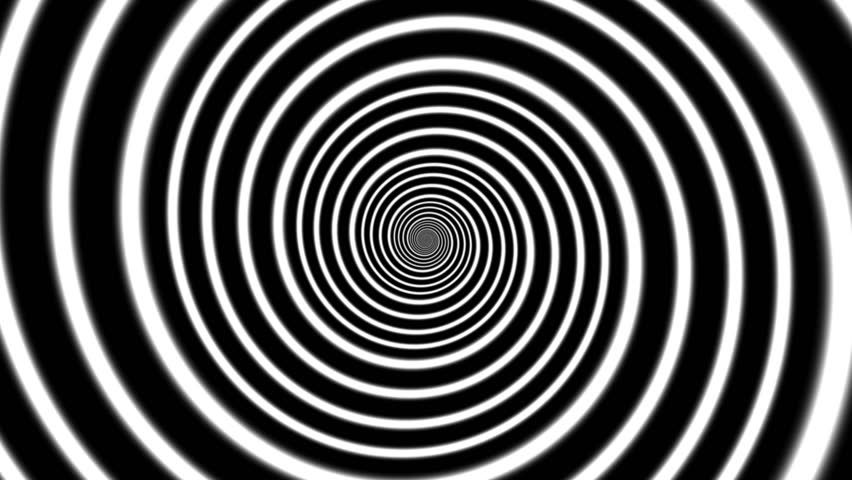 Abstract background with endless black and white spiral, hypno spiral, black and white hypnotic spiral Royalty-Free Stock Footage #1018456726