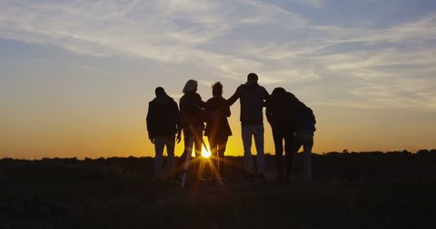 Back View People Standing Together Spacious Stock Footage Video (100% ...