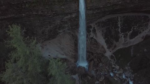 Waterfalls in Slovenia called Pericnik falls. Double waterfall.