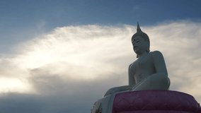 4k video time lapse Buddha in the sunset